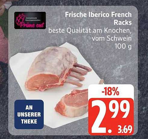 Frische Iberico French Racks beste Qualität am Knochen, vom Schwein 100 g