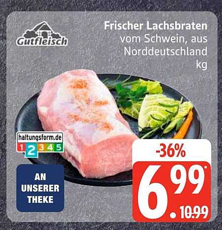 Frischer Lachsbraten vom Schwein, aus Norddeutschland kg