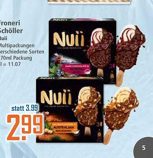 Froneri Schöller Nuii Multipackungen verschiedene Sorten 70ml Packung