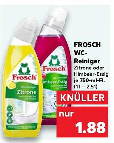FROSCH WC-Reiniger Zitrone oder Himbeer-Essig je 750-ml-Fl. (1 l = 2.51)