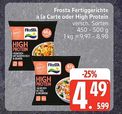 Frosta Fertiggerichte a la Carte oder High Protein