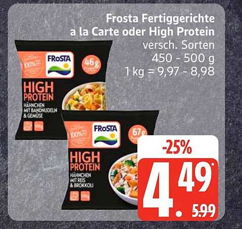 Frosta Fertiggerichte a la Carte oder High Protein versch. Sorten