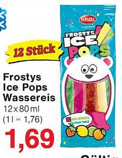 Frostys Ice Pops Wassereis 12x80ml (1 l = 1,76)