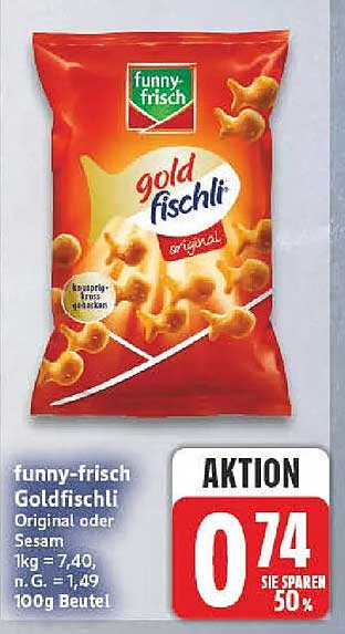 funny-frisch Goldfischli Original oder Sesam 100g Beutel