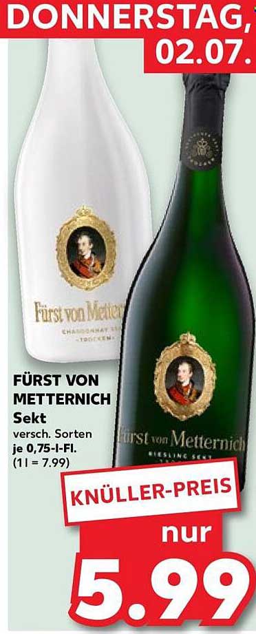 FÜRST VON METTERNICH Sekt versch. Sorten je 0,75-l-Fl. (1 l = 7.99)