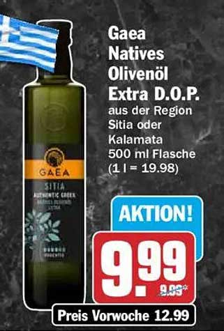 Gaea Natives Olivenöl Extra D.O.P. aus der Region Sitia oder Kalamata 500 ml Flasche (1 l = 19.98)