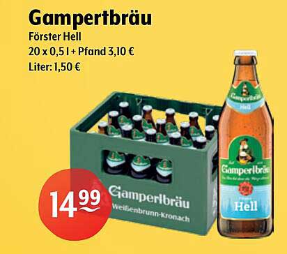 Gamperbräu Förster Hell 20 x 0,5 l + Pfand 3,10 € Liter: 1,50 €