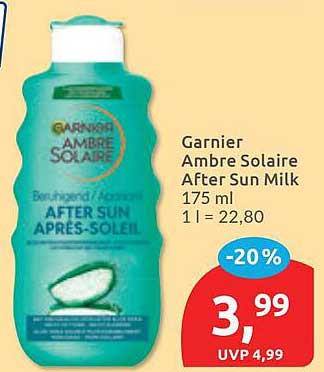 Garnier Ambre Solaire After Sun Milk 175 ml 1 l = 22,80
