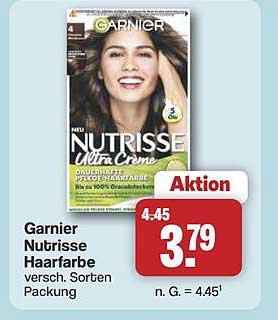 Garnier Nutrisse Haarfarbe versch. Sorten Packung