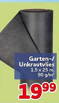 Garten-/Unkrautvlies 1,5 x 25 m, 90 g/m²