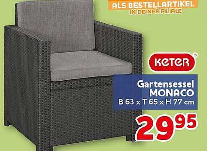 Gartensessel MONACO B 63 x T 65 x H 77 cm