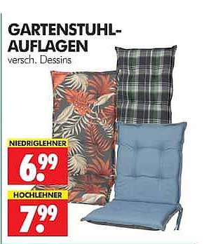GARTENSTUHL-AUFLAGEN versch. Dessins