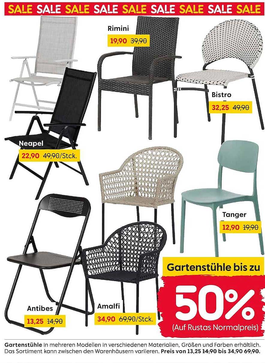 Gartenstühle bis zu 50% (Auf Rustas Normalpreis)