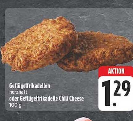 Geflügelfrikadellen herzhaft oder Geflügelfrikadelle Chili Cheese 100 g