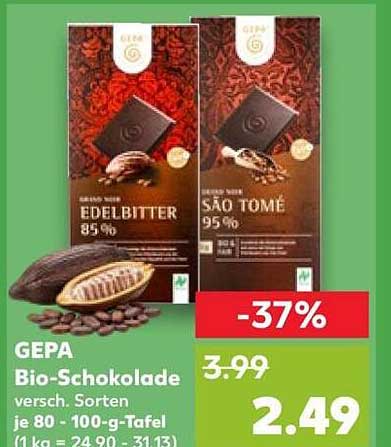 GEPA Bio-Schokolade versch. Sorten je 80 - 100-g-Tafel