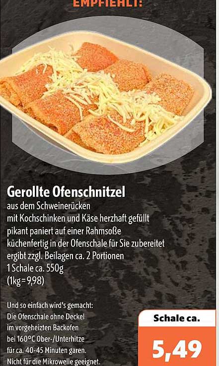 Gerollte Ofenschnitzel