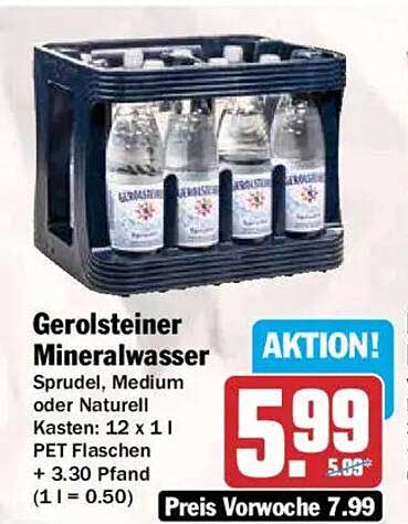 Gerolsteiner Mineralwasser Sprudel, Medium oder Naturell