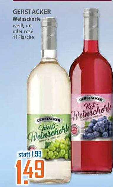 GERSTACKER Weinschorle weiß, rot oder rosé 1 l Flasche