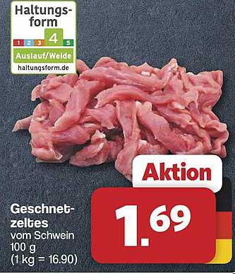 Geschnetzeltes vom Schwein 100 g (1 kg = 16.90)