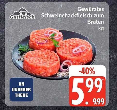 Gewürztes Schweinehackfleisch zum Braten