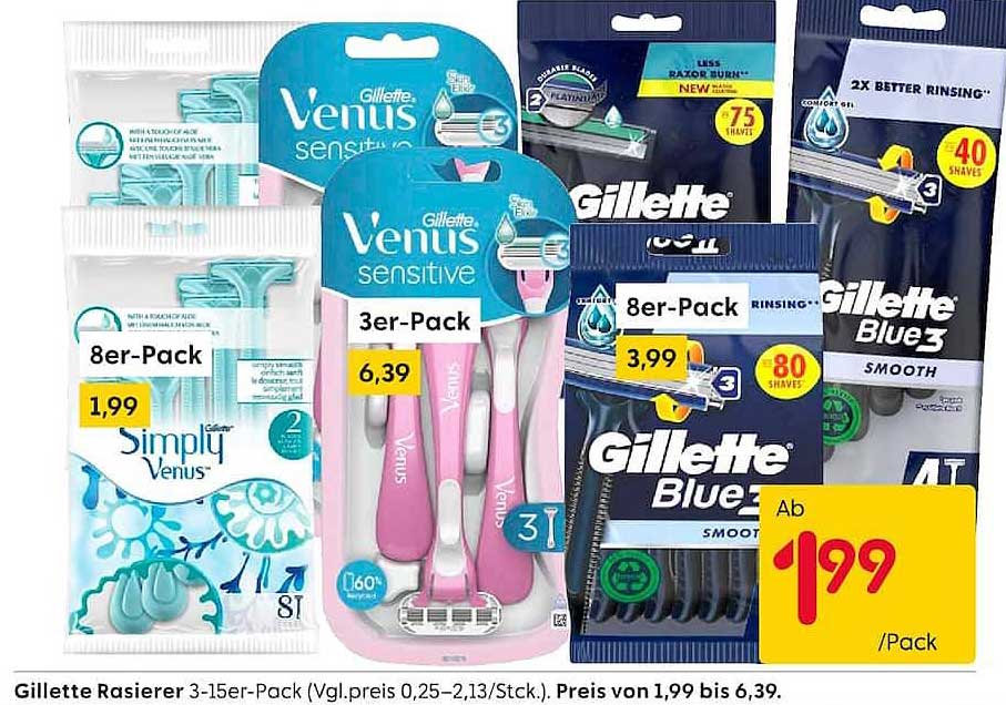 Gillette Rasierer 3-15er-Pack