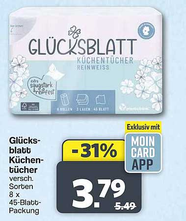 GLÜCKSBLATT KÜCHENTÜCHER REINWEISS
