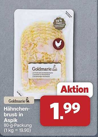 Goldmarie Hähnchenbrust in Aspik 80-g-Packung (1 kg = 19.90)
