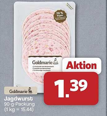 Goldmarie Jauswurst-90-g-Packung (1 kg = 15,44)