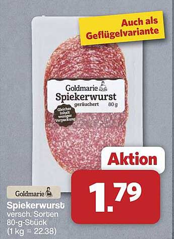 Goldmarie Spiekerwurst geräuchert 80 g