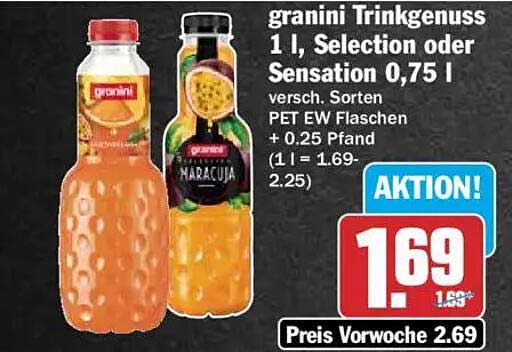 granini Trinkgenuss 1 l, Selection oder Sensation 0,75 l