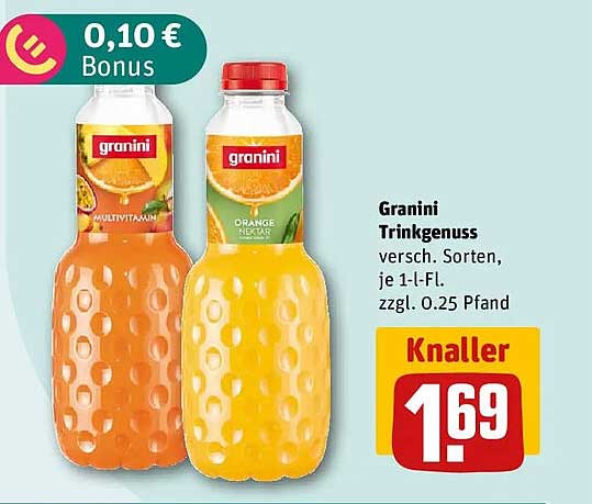 Granini Trinkgenuss versch. Sorten, je 1-l-Fl. zzgl. 0.25 Pfand