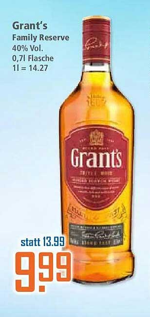 Grant's Family Reserve 40% Vol. 0,7l Flasche