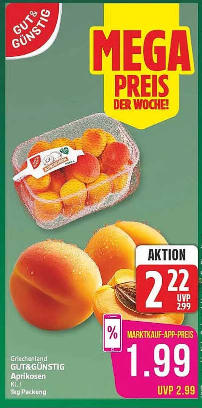 Griechenland GUT&GÜNSTIG Aprikosen K.I. 1kg Packung