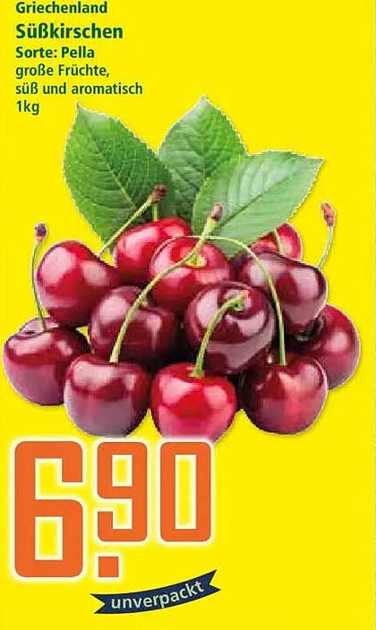 Griechenland Süßkirschen Sorte: Pella große Früchte, süß und aromatisch 1kg