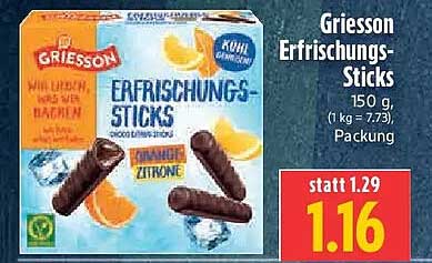 Griesson Erfrischungs-Sticks 150 g