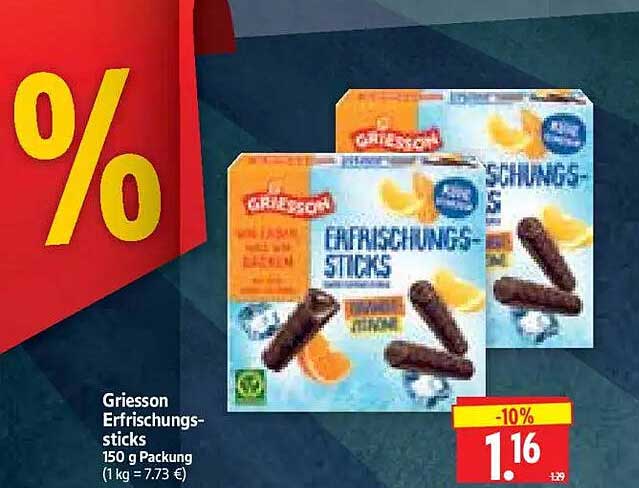 Griesson Erfrischungssticks 150 g Packung