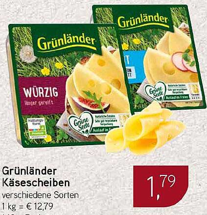Grünländer Käsescheiben verschiedene Sorten