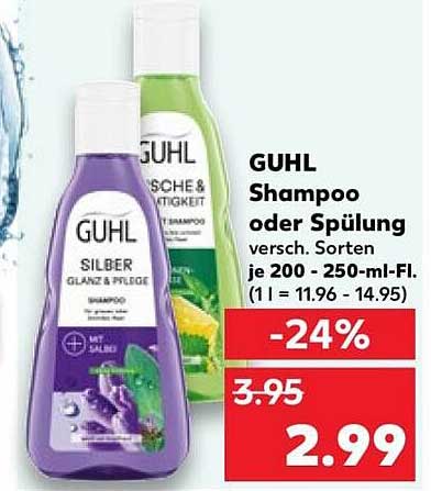 GUHL Shampoo oder Spülung versch. Sorten je 200 - 250-ml-Fl. (1 l = 11.96 - 14.95)