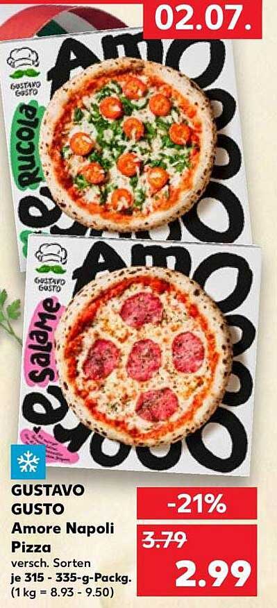 GUSTAVO GUSTO Amore Napoli Pizza versch. Sorten je 315 - 335-g-Packg.