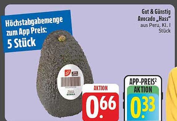 Gut & Günstig Avocado Hass aus Peru, Kl. I Stück