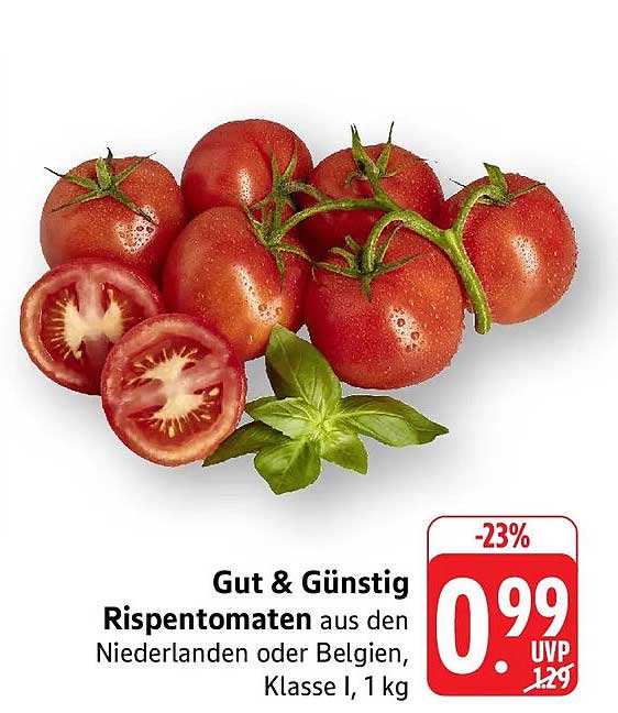Gut & Günstig Rispentomaten aus den Niederlanden oder Belgien, Klasse I, 1 kg