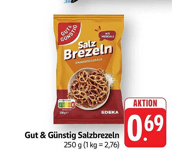 Gut & Günstig Salzbrezeln 250 g (1 kg = 2,76)