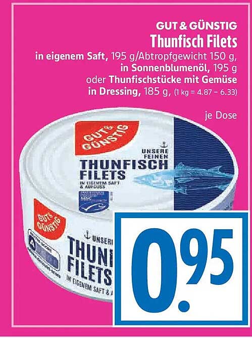 GUT & GÜNSTIG Thunfisch Filets