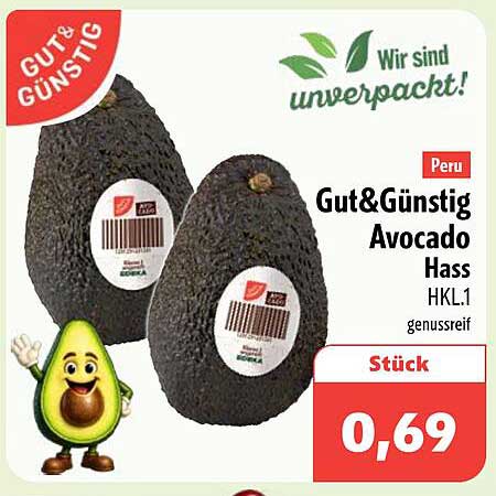 Gut&Günstig Avocado Hass HKL.1 genussreif