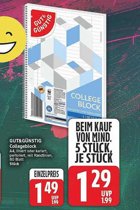 GUT&GÜNSTIG Collegeblock
