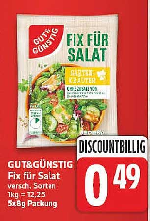 GUT&GÜNSTIG Fix für Salat versch. Sorten 5x8g Packung