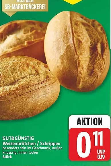 GUT&GÜNSTIG Weizenbrötchen / Schrippen