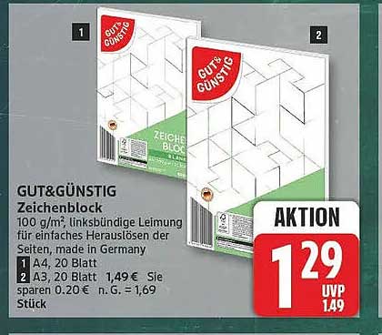 GUT&GÜNSTIG Zeichenblock