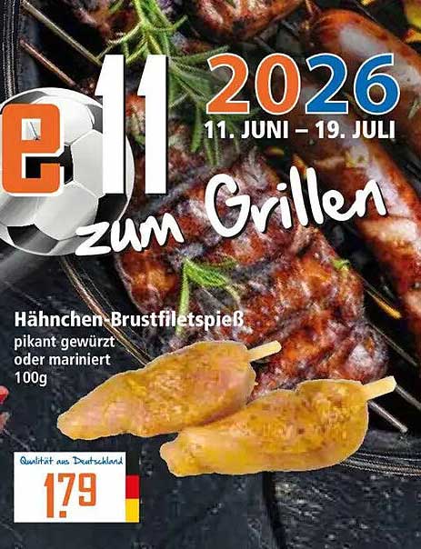 Hähnchen-Brustfiletspieß pikant gewürzt oder mariniert 100g