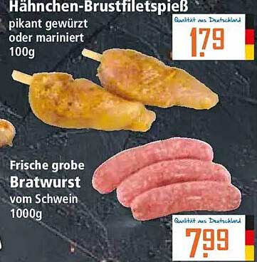 Hähnchen-Brustfiletspieß pikant gewürzt oder mariniert 100g